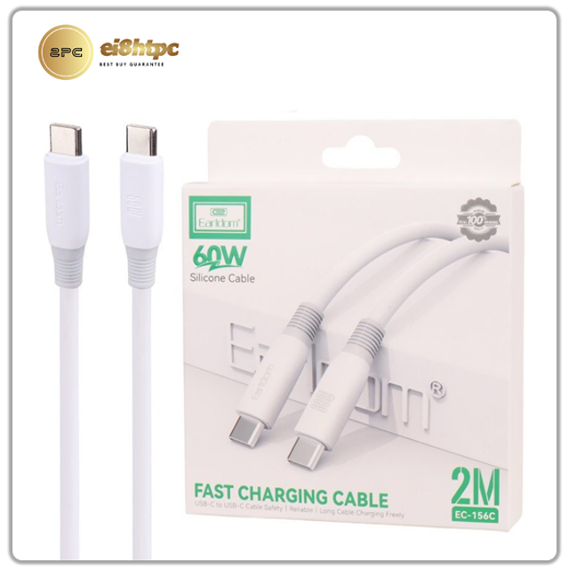 کابل دو سر تایپ سی فست شارژ 60 وات ارلدام EC-156C