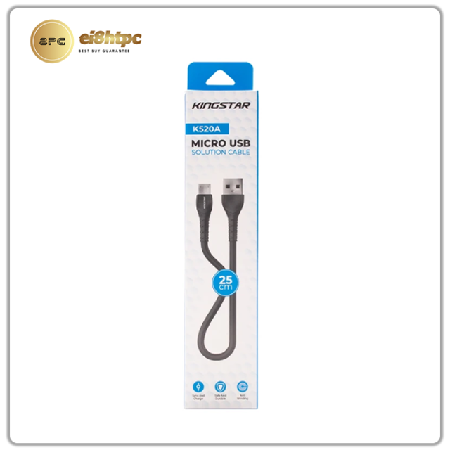 کابل تبدیل USB به microUSB کینگ استار  K520A طول 0.25 متر