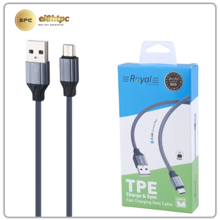 کابل میکرو یو اس بی فست شارژ 2.4 آمپر رویال RCS-118 طول 1 متر