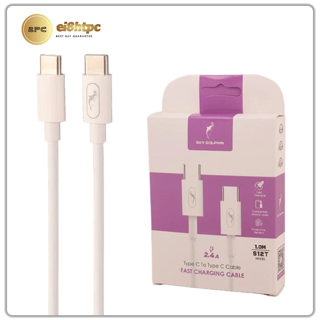 کابل شارژ دو سر Type-C اسکای دلفین مدل S12T طول ۱ متر ۲.۴ آمپر