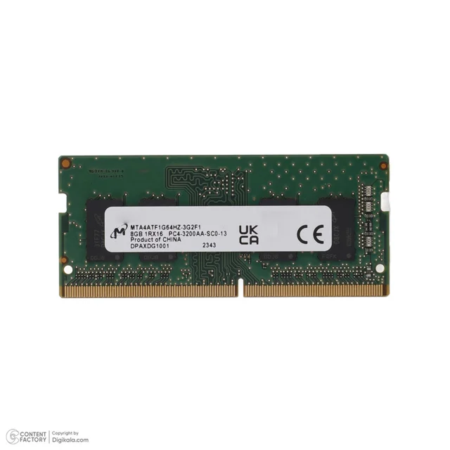 رم لپتاپ DDR4 تک کاناله 8 گیگابایت 3200 مگاهرتز کروشیال مدل CT8 با تایمینگ CL22 و ولتاژ 1 102532135