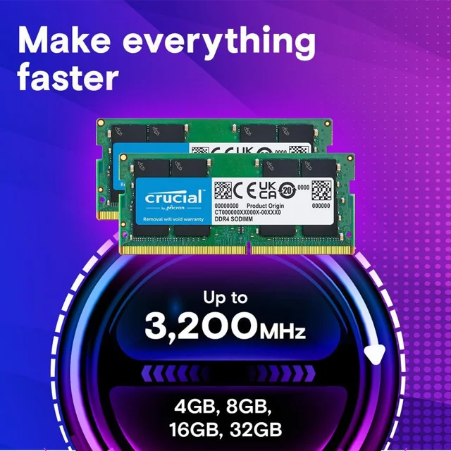 رم لپتاپ DDR4 تک کاناله 8 گیگابایت 3200 مگاهرتز کروشیال مدل CT8 با تایمینگ CL22 و ولتاژ 1 102532128