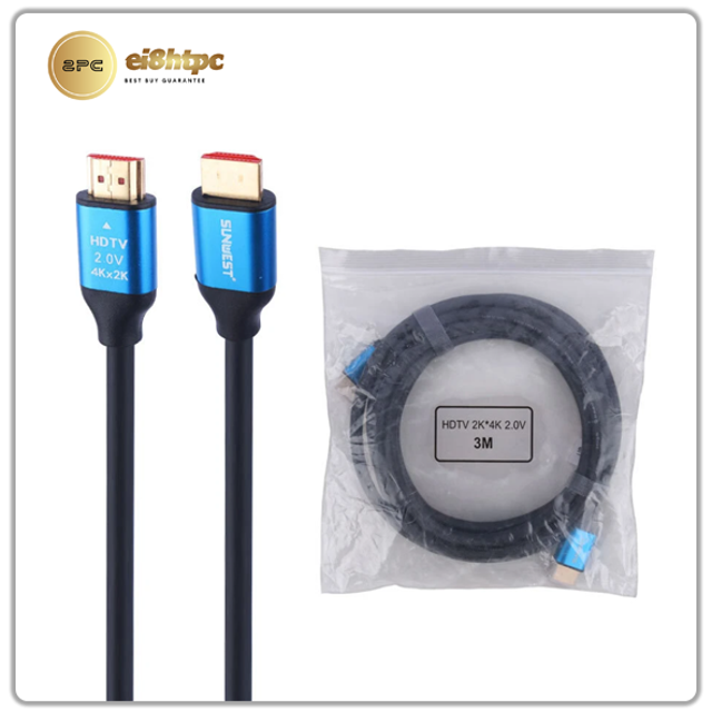 کابل HDMI 4K Sunwest طول 3 متر شرینک